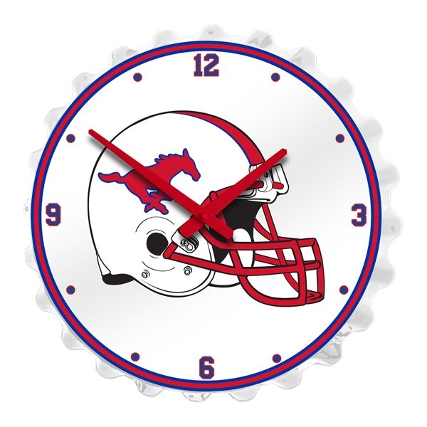 SMU Mustangs: Helmet - Bottle Cap Wall Clock - The Fan-Brand