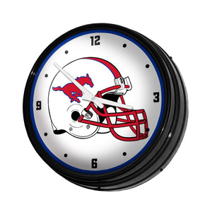 SMU Mustangs: Helmet - Retro Lighted Wall Clock - The Fan-Brand