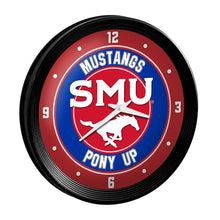 Load image into Gallery viewer, SMU Mustangs: PONY UP - Ribbed Frame Wall Clock - The Fan-Brand