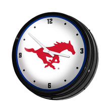 Load image into Gallery viewer, SMU Mustangs: Retro Lighted Wall Clock - The Fan-Brand