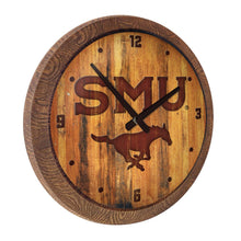 Load image into Gallery viewer, SMU Mustangs: SMU - Branded &quot;Faux&quot; Barrel Top Wall Clock - The Fan-Brand