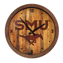 Load image into Gallery viewer, SMU Mustangs: SMU - Branded &quot;Faux&quot; Barrel Top Wall Clock - The Fan-Brand