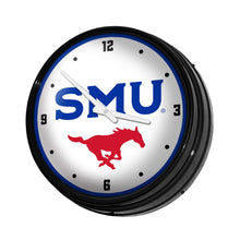 Load image into Gallery viewer, SMU Mustangs: SMU - Retro Lighted Wall Clock - The Fan-Brand