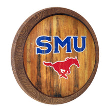 Load image into Gallery viewer, SMU Mustangs: SMU - Weathered &quot;Faux&quot; Barrel Top Sign - The Fan-Brand