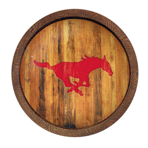 SMU Mustangs: Weathered "Faux" Barrel Top Sign - The Fan-Brand