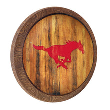 Load image into Gallery viewer, SMU Mustangs: Weathered &quot;Faux&quot; Barrel Top Sign - The Fan-Brand