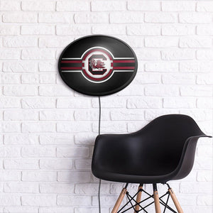 South Carolina Gamecocks: Oval Slimline Lighted Wall Sign - The Fan-Brand