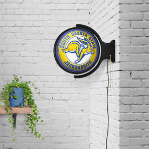 South Dakota State Jackrabbits: Mascot - Original Round Rotating Lighted Wall Sign - The Fan-Brand