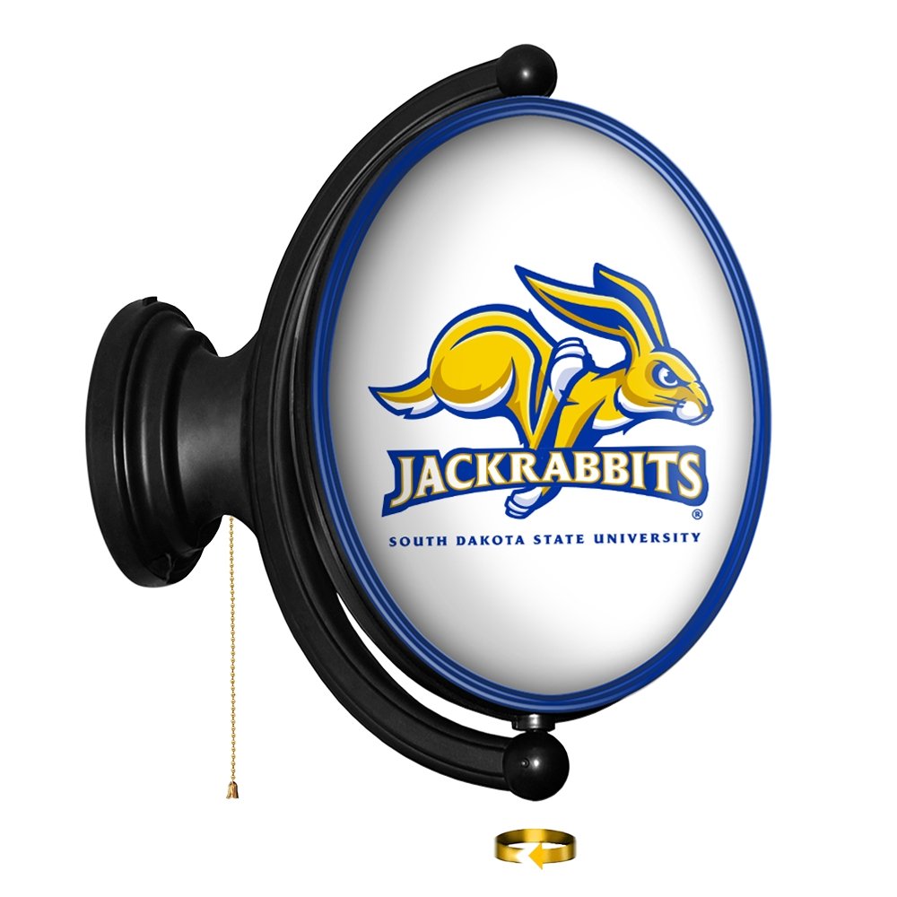 South Dakota State Jackrabbits: Original Oval Rotating Lighted Wall Sign - The Fan-Brand