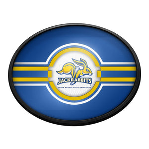 South Dakota State Jackrabbits: Oval Slimline Lighted Wall Sign - The Fan-Brand