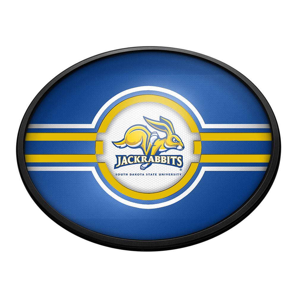 South Dakota State Jackrabbits: Oval Slimline Lighted Wall Sign - The Fan-Brand