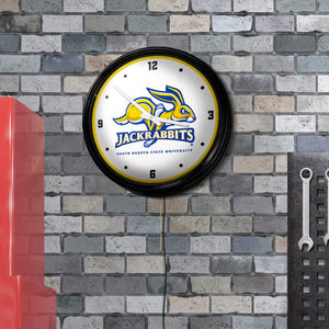 South Dakota State Jackrabbits: Retro Lighted Wall Clock - The Fan-Brand