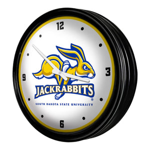 South Dakota State Jackrabbits: Retro Lighted Wall Clock - The Fan-Brand