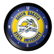 Load image into Gallery viewer, South Dakota State Jackrabbits: Ribbed Frame Wall Clock - The Fan-Brand