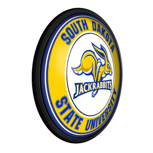 South Dakota State Jackrabbits: Round Slimline Lighted Wall Sign - The Fan-Brand