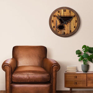 St. Louis Blues: Branded "Faux" Barrel Top Wall Clock - The Fan-Brand