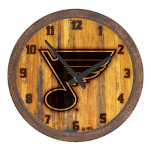 Load image into Gallery viewer, St. Louis Blues: Branded &quot;Faux&quot; Barrel Top Wall Clock - The Fan-Brand