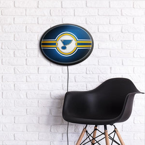 St. Louis Blues: Oval Slimline Lighted Wall Sign - The Fan-Brand