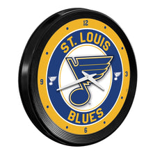 Load image into Gallery viewer, St. Louis Blues: Ribbed Frame Wall Clock - The Fan-Brand