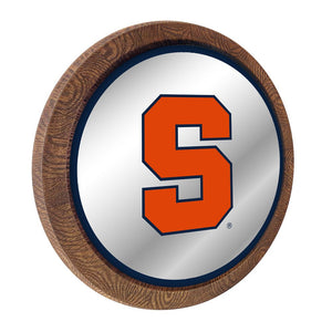 Syracuse Orange: Mirrored Barrel Top Mirrored Wall Sign - The Fan-Brand