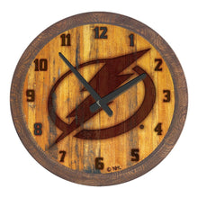 Load image into Gallery viewer, Tampa Bay Lightning: Branded &quot;Faux&quot; Barrel Top Wall Clock - The Fan-Brand