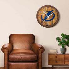 Load image into Gallery viewer, Tampa Bay Lightning: &quot;Faux&quot; Barrel Top Wall Clock - The Fan-Brand
