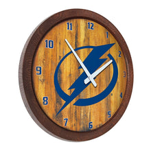 Load image into Gallery viewer, Tampa Bay Lightning: &quot;Faux&quot; Barrel Top Wall Clock - The Fan-Brand