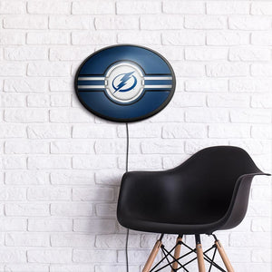Tampa Bay Lightning: Oval Slimline Lighted Wall Sign - The Fan-Brand