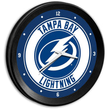 Load image into Gallery viewer, Tampa Bay Lightning: Ribbed Frame Wall Clock - The Fan-Brand