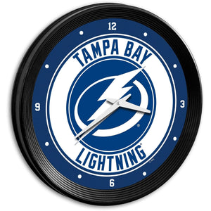 Tampa Bay Lightning: Ribbed Frame Wall Clock - The Fan-Brand