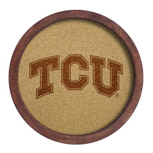 Load image into Gallery viewer, TCU Horned Frogs: &quot;Faux&quot; Barrel Framed Cork Board - The Fan-Brand