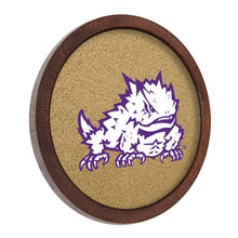 Load image into Gallery viewer, TCU Horned Frogs: Mascot - &quot;Faux&quot; Barrel Framed Cork Board - The Fan-Brand