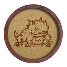Load image into Gallery viewer, TCU Horned Frogs: Mascot - &quot;Faux&quot; Barrel Framed Cork Board - The Fan-Brand