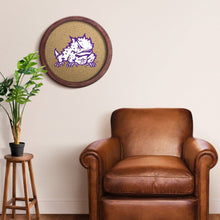 Load image into Gallery viewer, TCU Horned Frogs: Mascot - &quot;Faux&quot; Barrel Framed Cork Board - The Fan-Brand