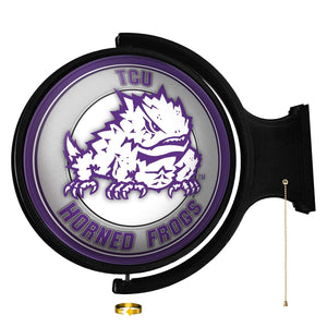 TCU Horned Frogs: Mascot - Original Round Rotating Lighted Wall Sign - The Fan-Brand
