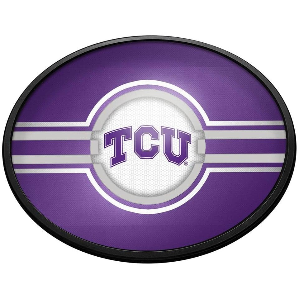 TCU Horned Frogs: Oval Slimline Lighted Wall Sign - The Fan-Brand