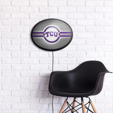 Load image into Gallery viewer, TCU Horned Frogs: Oval Slimline Lighted Wall Sign - The Fan-Brand