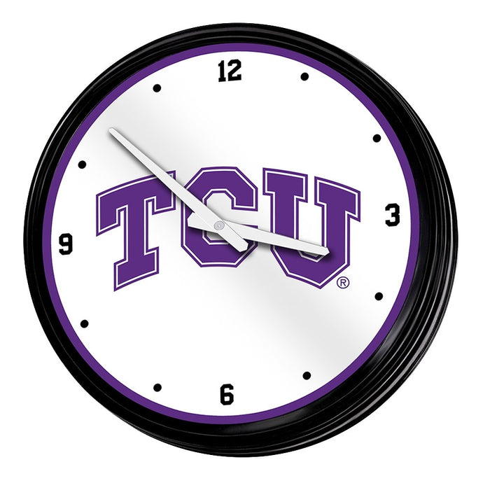 TCU Horned Frogs: Retro Lighted Wall Clock - The Fan-Brand