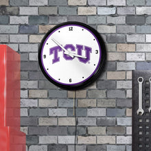 Load image into Gallery viewer, TCU Horned Frogs: Retro Lighted Wall Clock - The Fan-Brand