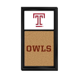 Temple Owls: Dual Logo - Cork Note Board - The Fan-Brand