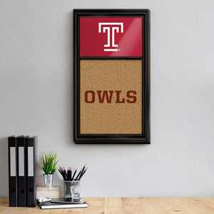 Temple Owls: Dual Logo - Cork Note Board - The Fan-Brand