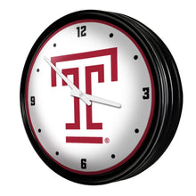 Load image into Gallery viewer, Temple Owls: Logo - Retro Lighted Wall Clock - The Fan-Brand