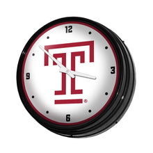 Load image into Gallery viewer, Temple Owls: Logo - Retro Lighted Wall Clock - The Fan-Brand