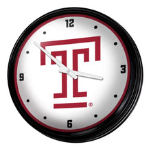 Load image into Gallery viewer, Temple Owls: Logo - Retro Lighted Wall Clock - The Fan-Brand