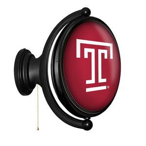 Temple Owls: Original Oval Rotating Lighted Wall Sign - The Fan-Brand