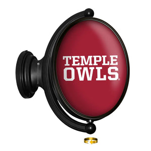 Temple Owls: Original Oval Rotating Lighted Wall Sign - The Fan-Brand