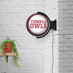 Temple Owls: Original Round Rotating Lighted Wall Sign - The Fan-Brand