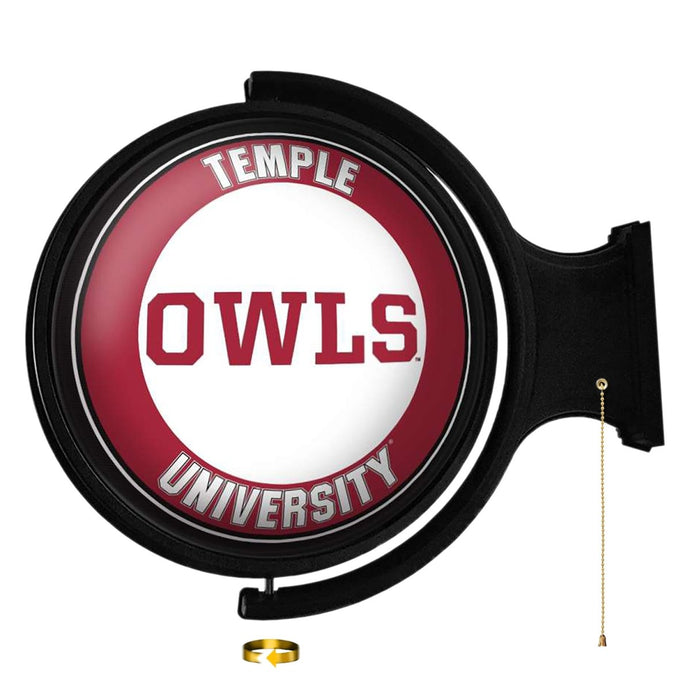 Temple Owls: Owls - Original Round Rotating Lighted Wall Sign - The Fan-Brand