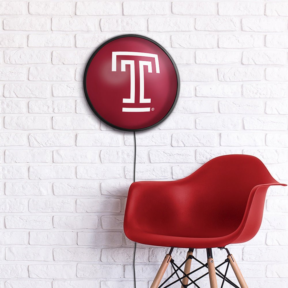 Temple Owls: Round Slimline Lighted Wall Sign - The Fan-Brand