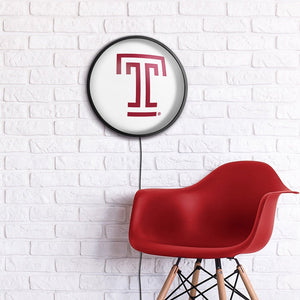 Temple Owls: Round Slimline Lighted Wall Sign - The Fan-Brand